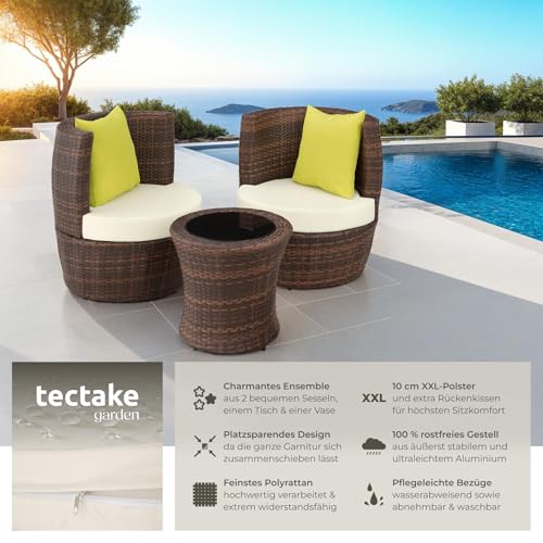 TecTake Aluminium Poly Rattan Sitzgruppe für 2 Personen - 2