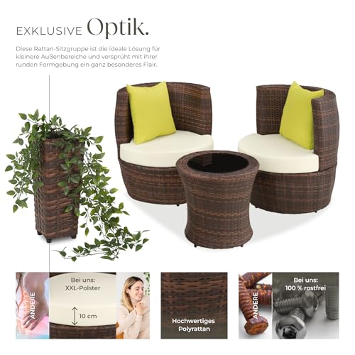 TecTake Aluminium Poly Rattan Sitzgruppe für 2 Personen - 2