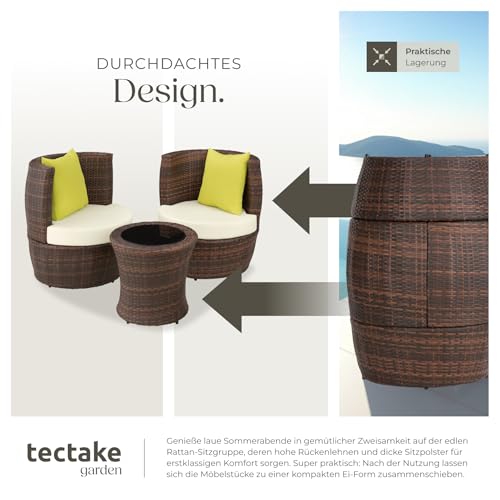 TecTake Aluminium Poly Rattan Sitzgruppe für 2 Personen - 5