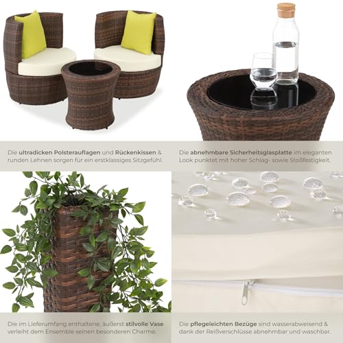 TecTake Aluminium Poly Rattan Sitzgruppe für 2 Personen - 7
