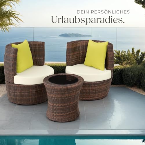 TecTake Aluminium Poly Rattan Sitzgruppe für 2 Personen - 8