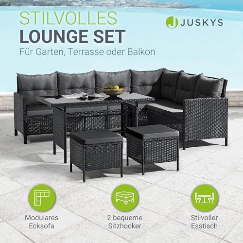 ArtLife Polyrattan Lounge Manacor | Gartenmöbel Set mit Sofa, Tisch & 2 Hockern - 2