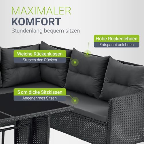 ArtLife Polyrattan Lounge Manacor | Gartenmöbel Set mit Sofa, Tisch & 2 Hockern - 3