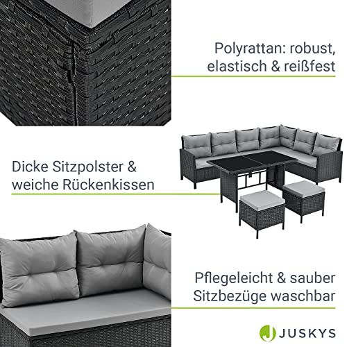 ArtLife Polyrattan Lounge Manacor | Gartenmöbel Set mit Sofa, Tisch & 2 Hockern - 5