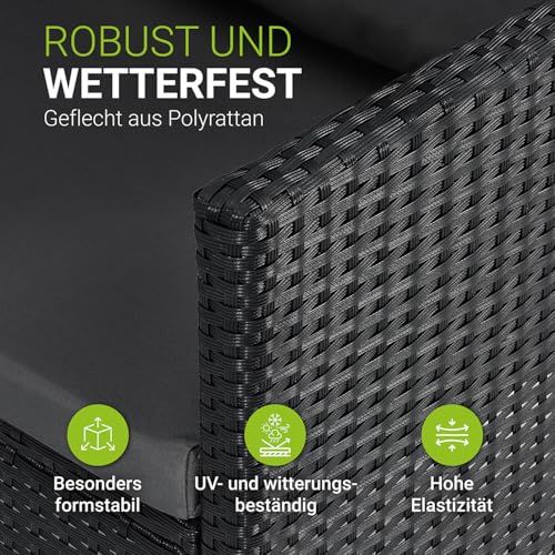 ArtLife Polyrattan Lounge Manacor | Gartenmöbel Set mit Sofa, Tisch & 2 Hockern - 6