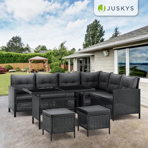 ArtLife Polyrattan Lounge Manacor | Gartenmöbel Set mit Sofa, Tisch & 2 Hockern - 7