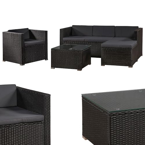 artlife polyrattan lounge punta cana gartenmoebel set mit sofa hocker und tisch fuer 4 5 personen