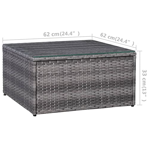 vidaXL Garten Sofgarnitur mit Polstern Kissen 5-TLG. Gartensofa Gartenmöbel Lounge Set Gartenset Sitzgruppe Sitzgarnitur Gartengarnitur Poly Rattan Grau - 8