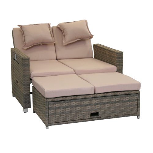 greemotion rattan lounge bahia twin sofa bett aus polyrattan