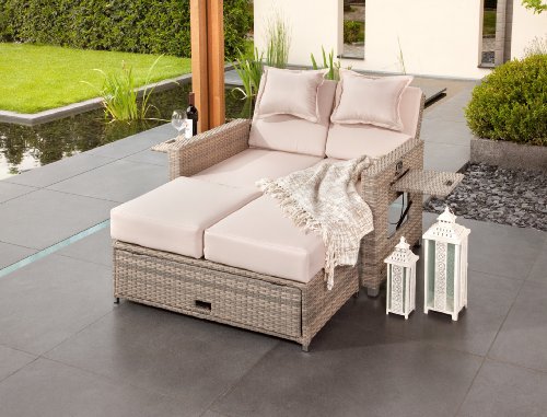 greemotion Rattan-Lounge Bahia Twin | Sofa & Bett aus Polyrattan - 2