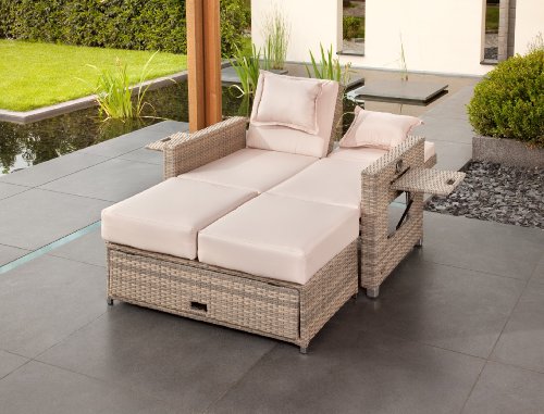 greemotion Rattan-Lounge Bahia Twin | Sofa & Bett aus Polyrattan - 6