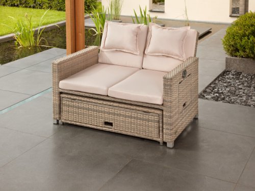 greemotion Rattan-Lounge Bahia Twin | Sofa & Bett aus Polyrattan - 7