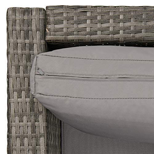 SVITA Queens 2020 Poly Rattan Sitzgruppe Couch-Set Ecksofa Sofa-Garnitur Gartenmöbel Lounge Schwarz, Grau oder Braun (Grau) - 7