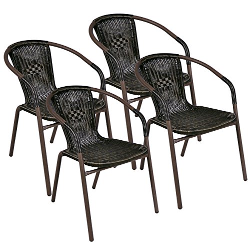 nexos 4er set bistrostuehle aus poly rattan