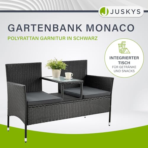 ArtLife Polyrattan Gartenbank Monaco | 2er Sitzbank mit integriertem Tisch - 2