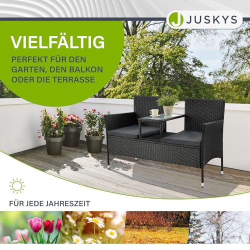 ArtLife Polyrattan Gartenbank Monaco | 2er Sitzbank mit integriertem Tisch - 6