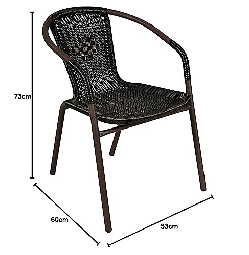 Nexos Bistrostuhl aus Poly-Rattan mit Stahlgestell - 3
