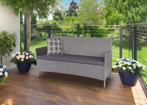 Mendler 3-Sitzer Poly-Rattan Gartenbank Halden - 2