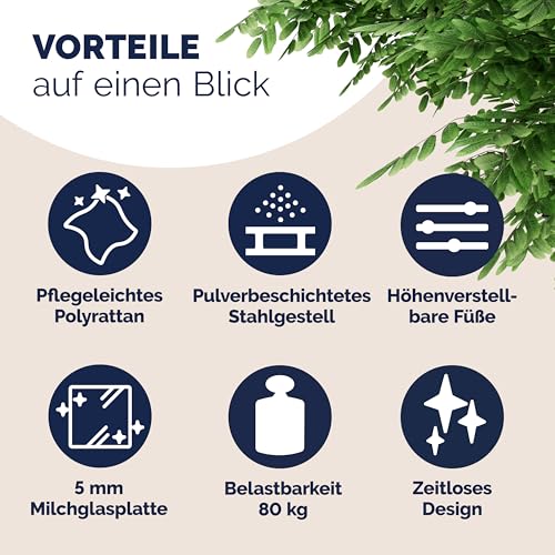 Casaria Poly Rattan Balkontisch - 9