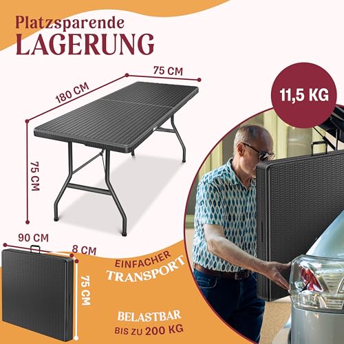 KESSER® Rattan-Buffettisch (klappbar) - 7