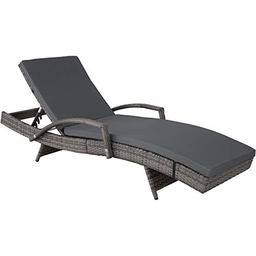 tectake aluminium polyrattan sonnenliege