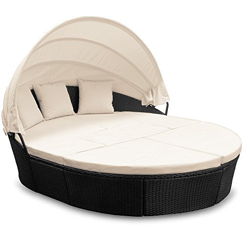 Deuba Poly Rattan Sonneninsel mit faltbarem Sonnendach