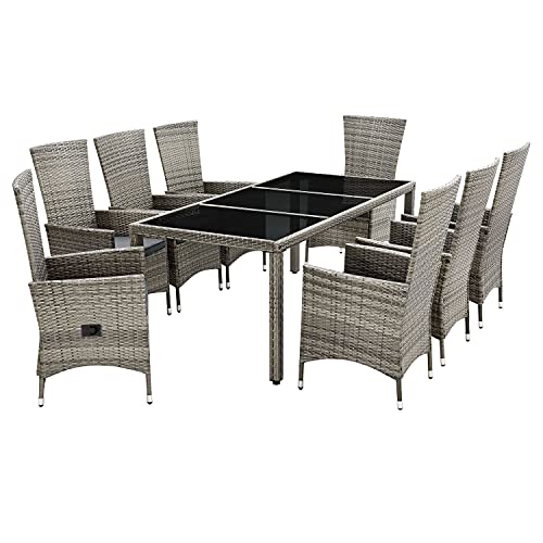 artlife polyrattan essgruppe rimini plus 9 teilig