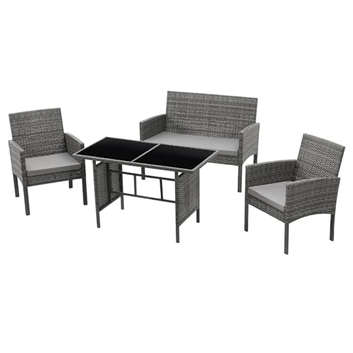 svita brooklyn xl polyrattan essgruppe lounge garnitur gartenmoebel set esstisch grau