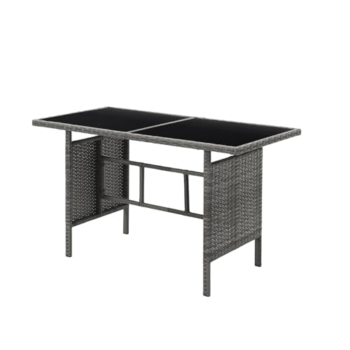 SVITA Brooklyn XL Polyrattan Essgruppe Lounge Garnitur Gartenmöbel Set Esstisch (Grau) - 8