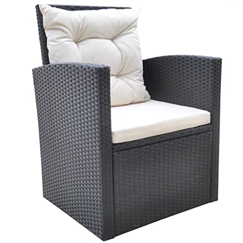 vidaXL Gartenmöbel Set 6-TLG. Poly Rattan Sitzgarnitur Sitzgruppe Gartengarnitur - 7
