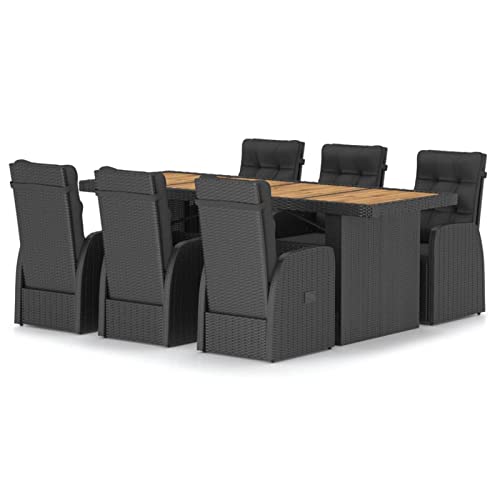 Yolola gartenmöbel Set 7-TLG,gartenmöbel Set Rattan,Lounge gartenmöbel Set,terrassenmöbel,Gartenmöbel Essgruppe,Gartentisch Sitzgarnitur-Tisch 6 Sessel - 2