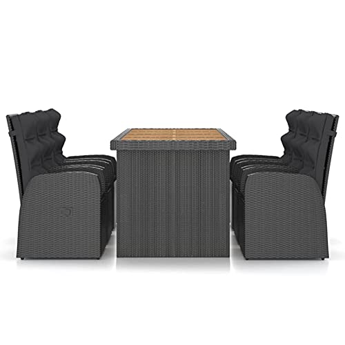 Yolola gartenmöbel Set 7-TLG,gartenmöbel Set Rattan,Lounge gartenmöbel Set,terrassenmöbel,Gartenmöbel Essgruppe,Gartentisch Sitzgarnitur-Tisch 6 Sessel - 3