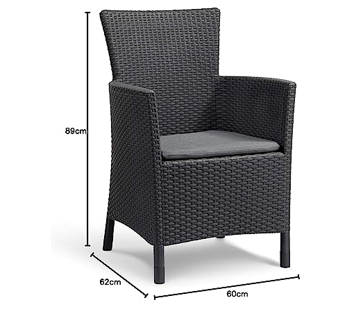 Allibert by Keter Gartensessel Iowa, graphit/cool grey, inkl. Sitzkissen, Kunststoff, flache Rattanoptik, wetterfest, UV-beständig, TÜV-zertifiziert bis 110kg - 12