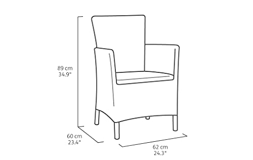 Allibert by Keter Gartensessel Iowa, graphit/cool grey, inkl. Sitzkissen, Kunststoff, flache Rattanoptik, wetterfest, UV-beständig, TÜV-zertifiziert bis 110kg - 9
