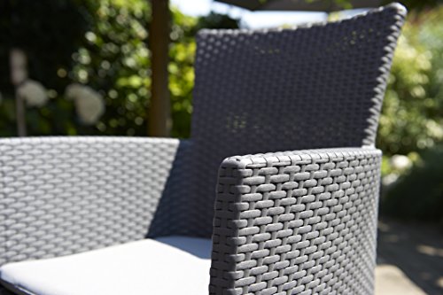 Allibert by Keter Gartensessel Iowa, graphit/cool grey, inkl. Sitzkissen, Kunststoff, flache Rattanoptik, wetterfest, UV-beständig, TÜV-zertifiziert bis 110kg - 4