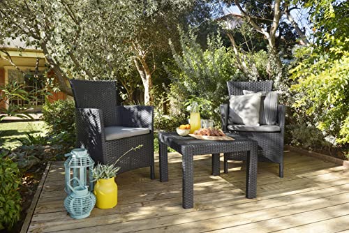 Allibert by Keter Gartensessel Iowa, graphit/cool grey, inkl. Sitzkissen, Kunststoff, flache Rattanoptik, wetterfest, UV-beständig, TÜV-zertifiziert bis 110kg - 8