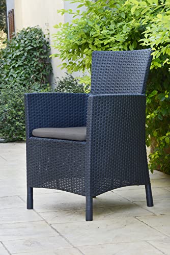 Allibert by Keter Gartensessel Iowa, graphit/cool grey, inkl. Sitzkissen, Kunststoff, flache Rattanoptik, wetterfest, UV-beständig, TÜV-zertifiziert bis 110kg - 10