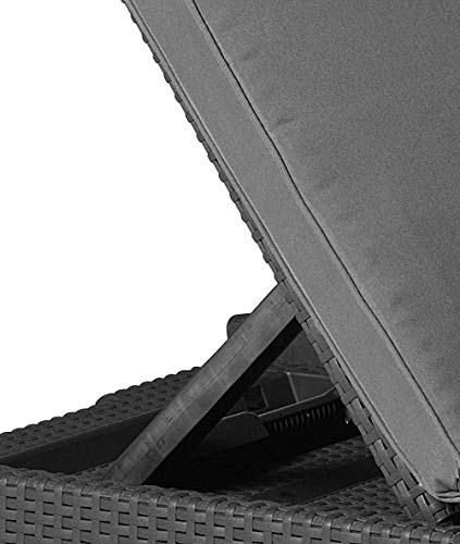 Allibert Sonnenliege Gartenliege 2er Set Allibert Daytona Polyrattan Rattanoptik Kühlbox Ice Cube - graphit inkl. Auflage - 4