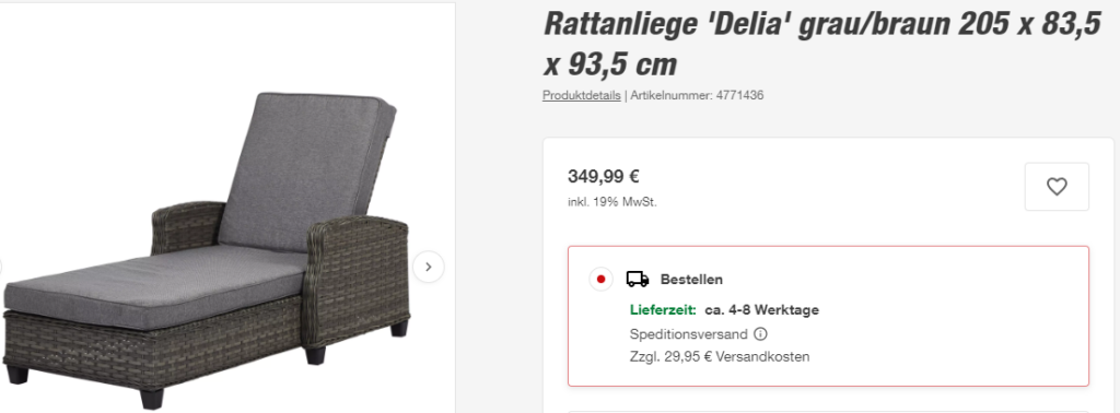 Toom Baumarkt: Eleganz und Funktionalität mit der Rattan Gartenmöbel-Serie "Delia" 5 toom rattanliege delia